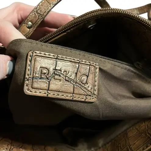 Relic Y2K Vintage Brown Crocodile-Embossed Shoulder Bag