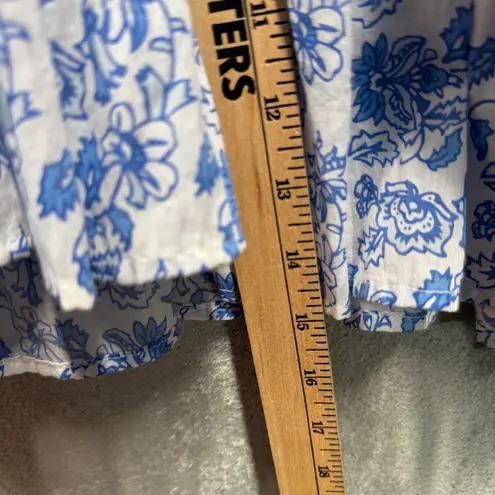 Calypso St Barth Dress S Blue White Embroidered Cotton Maxi Coastal Resort Beach