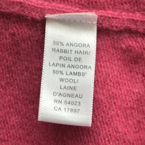 DUSTY ROSE ANGORA CARDIGAN Sweater Sz: M Pink Size M