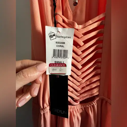 Greylin NWT Peach Lattice Back Cocktail Dress