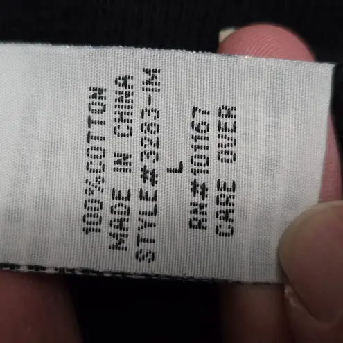 cha cha vente Black Gold Distressed Graphic Print 3/4 Sleeve Top L Whimsigoth