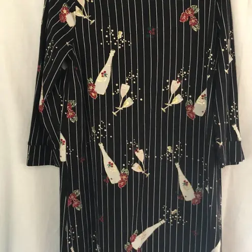 Soma Embraceable PJ Sleepshirt Posh Party Sz S Pass The Bubbly Metallic NWT Black