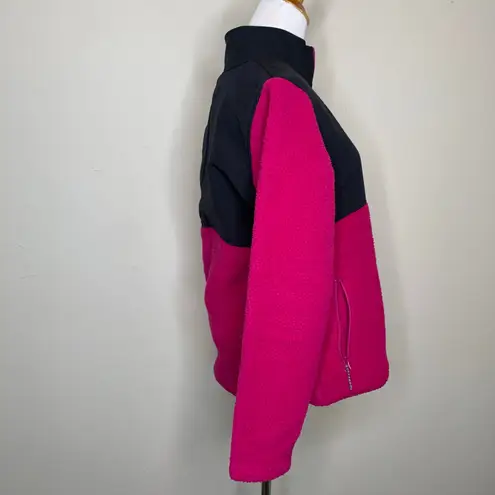 Merrell Pink Black Fleece Jacket Sz Medium Full Zip