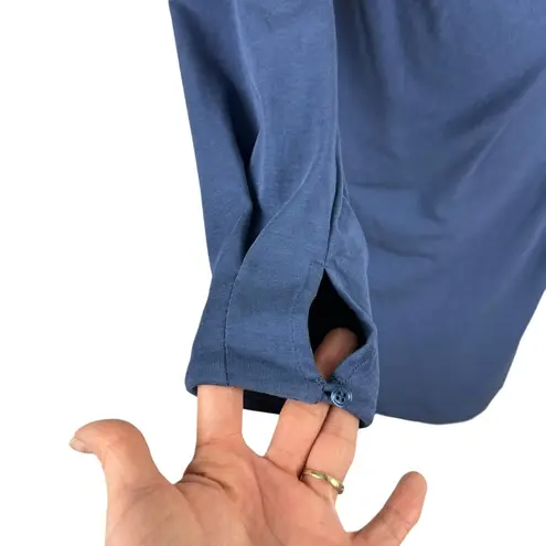 Sundance Always Right Dress Faux Wrap Womens Size L Blue Cotton Modal Midi