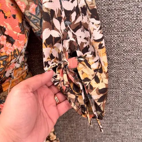 Fig Flower Dress M Earth Fairy Bohemian Floral Flowy Airy Asymmetrical Hem Boho Size M