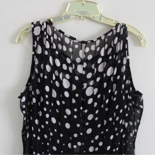 Rickie Freeman Teri Jon Black Polk Dot Dress Size 16