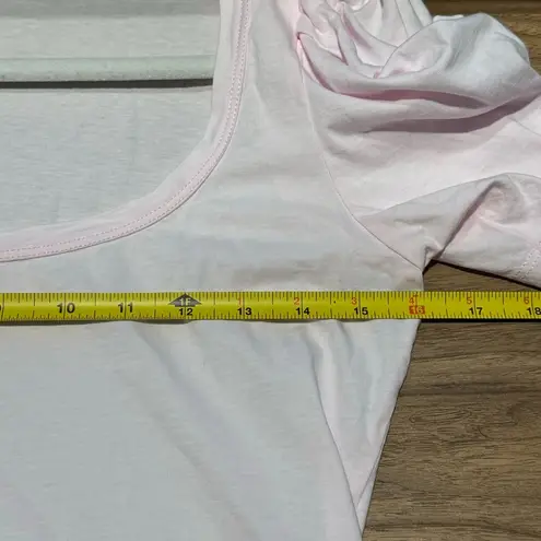 ALC Frank A.L.C. Pale Pink Rumi Tee Scoop Neck Puffed Sleeve Slim Fit Cotton Size XS