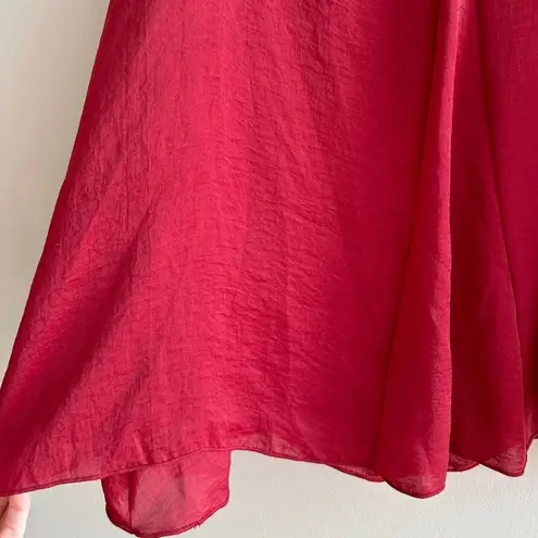 june & hudson Dark Red Flowy Tank Top, Bohemian Blouse, Eclectic Top, Size 1