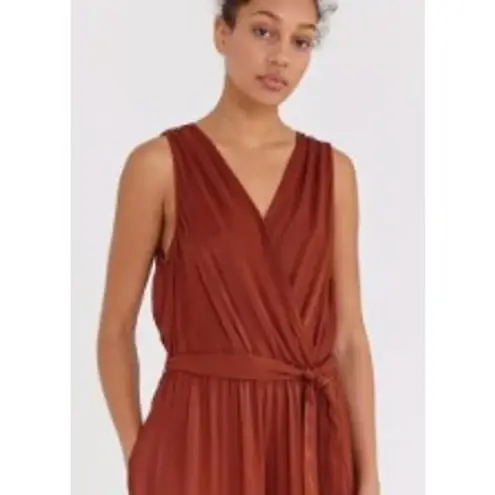 Raquel Allegra Ivory Stripe Satin Jumpsuit NWT Sz. 1 (US M/6) White Size M