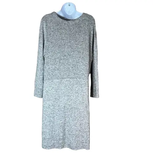 Soft Surroundings Easy Living drawstring waist gray sweater knit dress