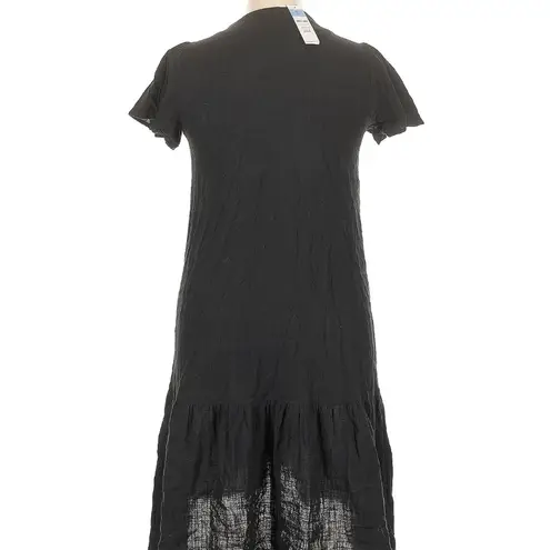 Agnes & Dora Black Ruffled Gauze Lined Tiered Midi Sundress Womens Large NWT