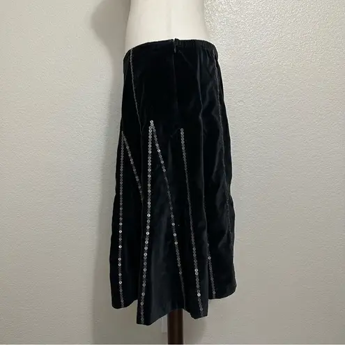 Soft Surroundings NWOT Black Velvet Sequins A-Line Flare Skirt