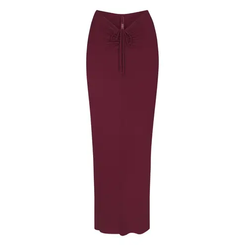 SKIMS NWOT  Soft Lounge Ruched Skirt in Wine, Size S