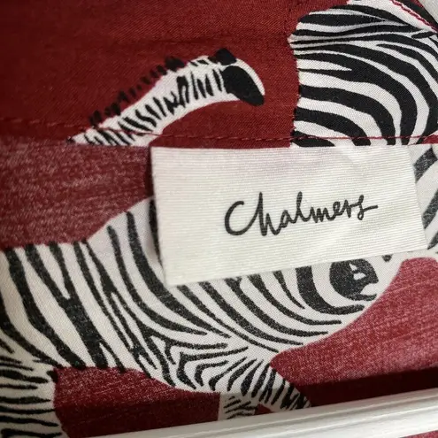 Chalmers Maroon Zebra Animal Pattern Open Kimono Robe Viscose Size S/M Red Size M