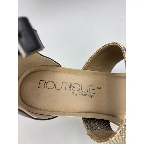 Boutique By Corkys Livingston Black & Gold Platform Sandals Womens 9