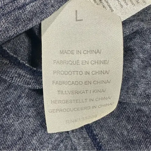 Lysse Navy Linen Shirt Short Sleeves Scoopneck Size Large