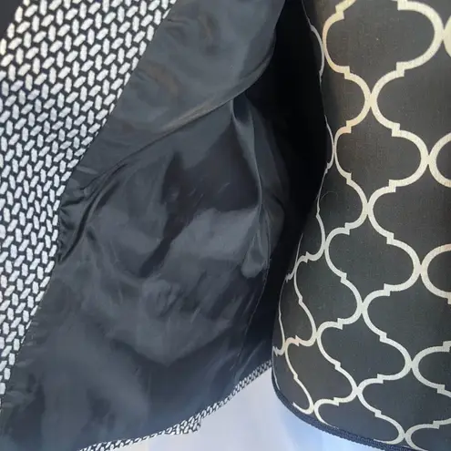 Kasper Separates Black White Abstract Geometric Single Breasted Blazer Size 14