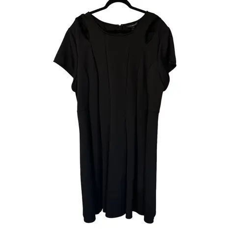 Lane Bryant  Black A-Line Full Skirt Short Sleeve Dress Sz 28