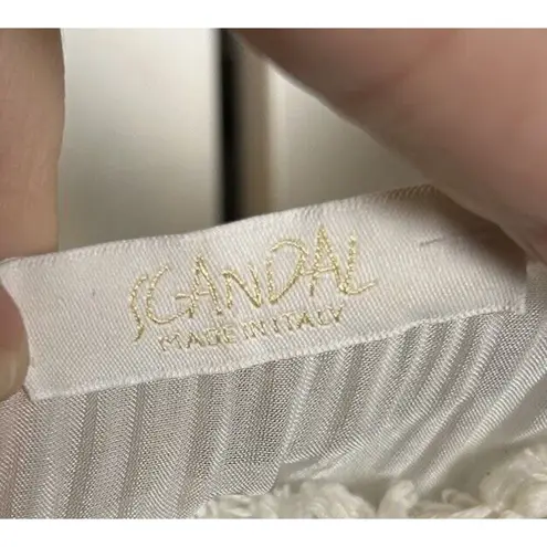 Scandal Women’s Italy White Silver Sequin Dress With Straps Silk Blend Sz Small