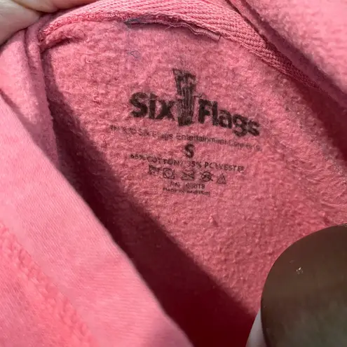 Six Flags Pink Sweater Hoodie Size Adult Small