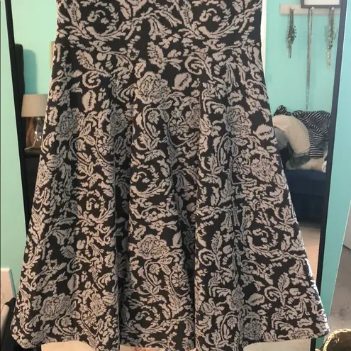 Anthropologie 41Hawthorne Floral Fit & Flare Dress | Textured Pattern | Size M Gray Size M