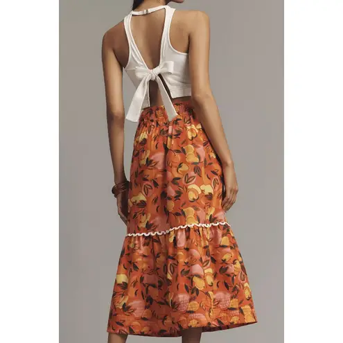 Farm Rio Tiered Flare-Hem Printed Midi Skirt