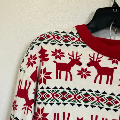 Hanna Andersson Organic Cotton Fair Isle Reindeer Holiday Pajama Set M Red Size M