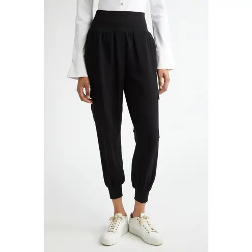 NWT Cinq a Sept Tous Les Jour Giles Joggers in Black Satin Pull