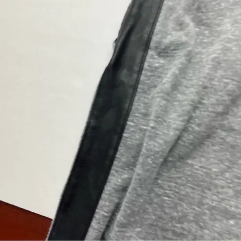 Monrow Grey Gray Jogger Pant With Black Faux Leather Sides Womens Size Medium Gray