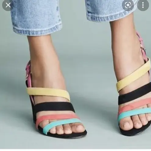 Botkier Burlier Seta Suede Multicolor Colorful Strappy Heels