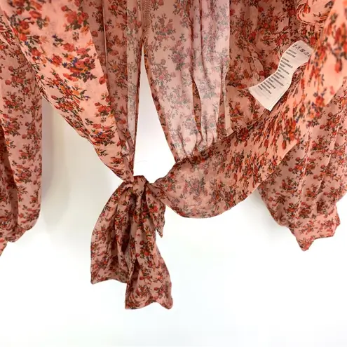 Bardot Cyrus Long Sleeve Smocked Blouse Rose Bloom S?