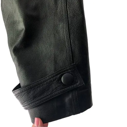 Liz Baker Vintage Leather Jacket Black Trench Coat XL