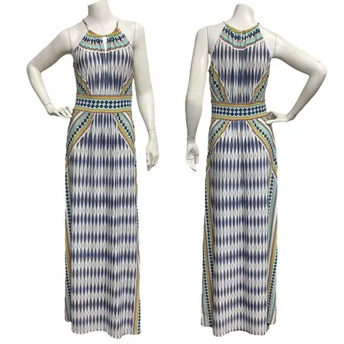 London Times Maxi Dress Women’s Multicolored Size 4 Bare Shoulders Summer Spring