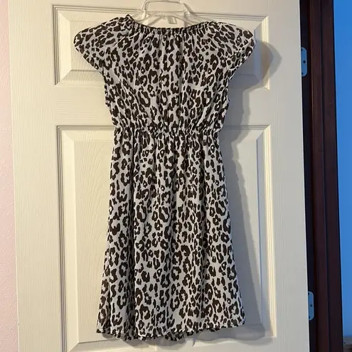 belle du jour Brown & White Leopard Print Dress Small