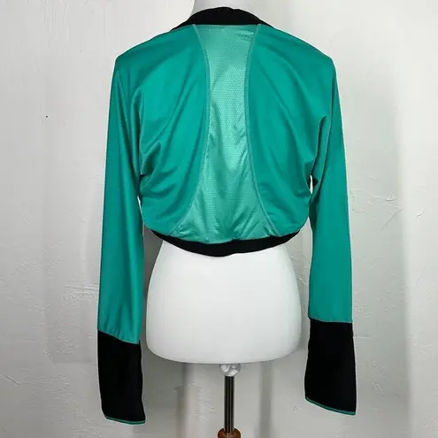 Moxie Cycling Aqua Black Long Sleeve Cropped Bolero XL X