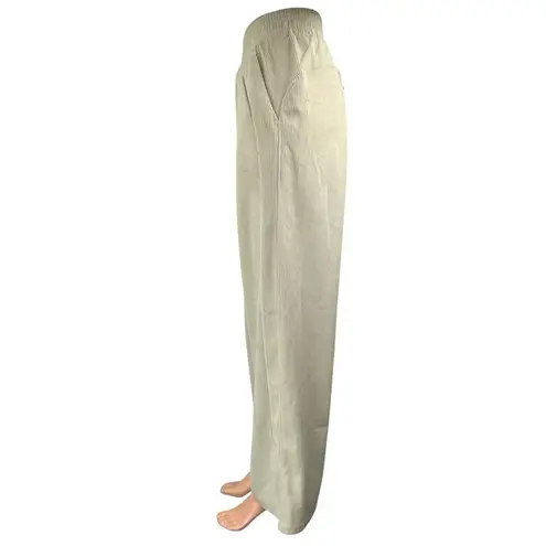Halara NEW Cream Corduroy High Waist Straight Wide Leg Casual Trousers Pants XS