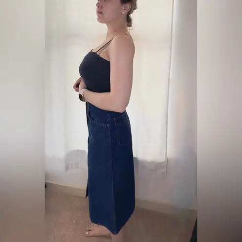 Vintage 70s Sears Denim Button Down Midi Skirt