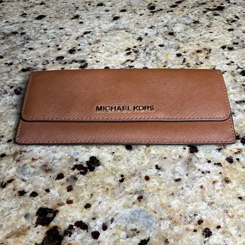 Michael Kors  Brown Jet Set Saffiano Leather Snap Front Wallet - EUC