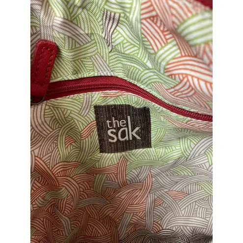 The Sak Iris Crossbody Bag In Red Pebbled Leather Zip Handbag Purse