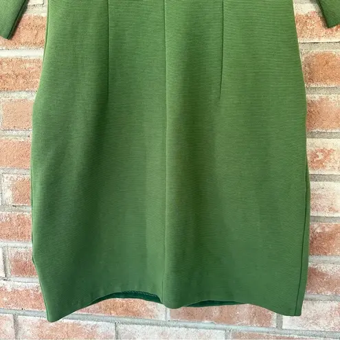 Boden Half Sleeve Structured Shift Dress Green Women’s 4P 4 Petite Pockets