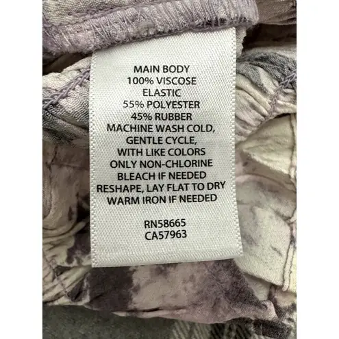 Open Edit Blouse Puff Sleeve Stylish Tie-Front Smocked Back Ivory/Gray W S NWT