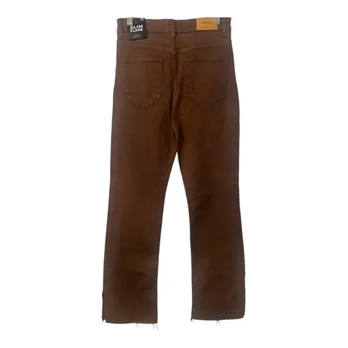 Stradivarius  Brown Slim Flare Jeans, Size 6