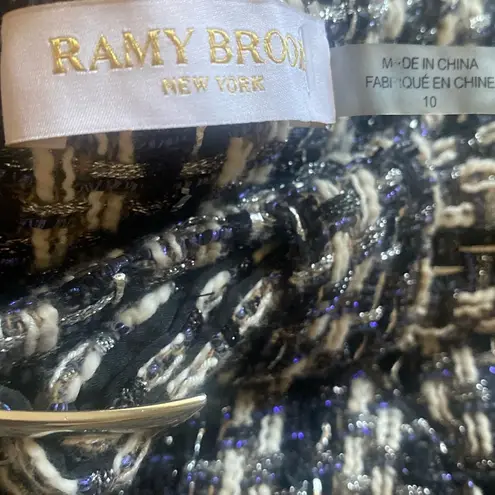 RAMY BROOK
Ashley Belted Tweed Mini Skirt Sz 10 Blue