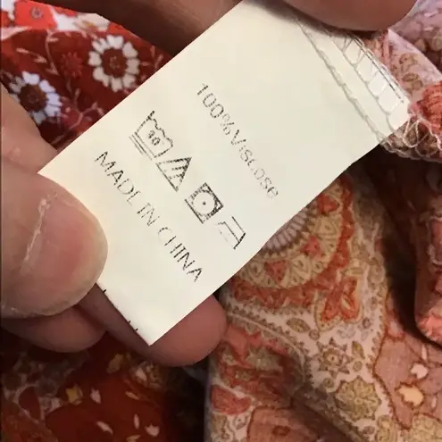 Bright Orange Floral Hippie Chic Peasant Top White