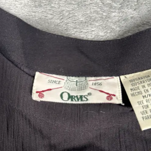 Orvis Dress Womens Medium Black Orange Giraffes Maxi Bohemian Casual Vintage