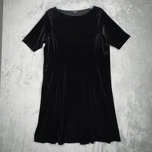 Lands End Dress Womens 1X Black Velvet Twist Witchy Whimsigoth Gothic Sultry