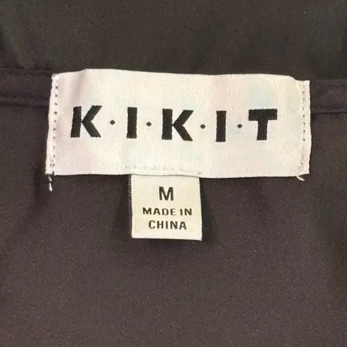 KIKIT Nordstrom Womans Luxurious Long Sleeve Satin Sleep Shirt Pj Size Medium Black