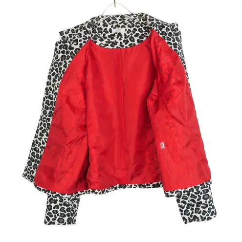 90s Erin London Vintage Jacket Black & White Cheetah Leopard Print Jacket Large