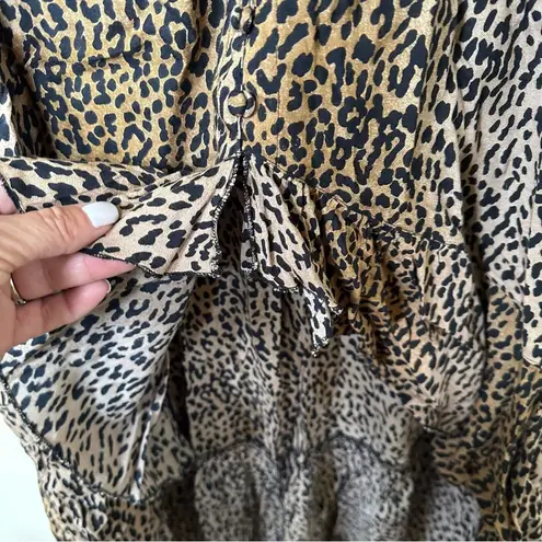 Z&L Europe high low leopard print mob wife maxi skirt Sz S NWOT Brown