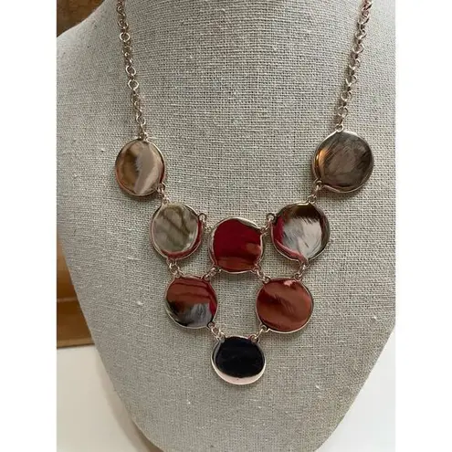 NWT Bay Studio Gold Tone Metal & White Dot Enamel Choker Style Necklace